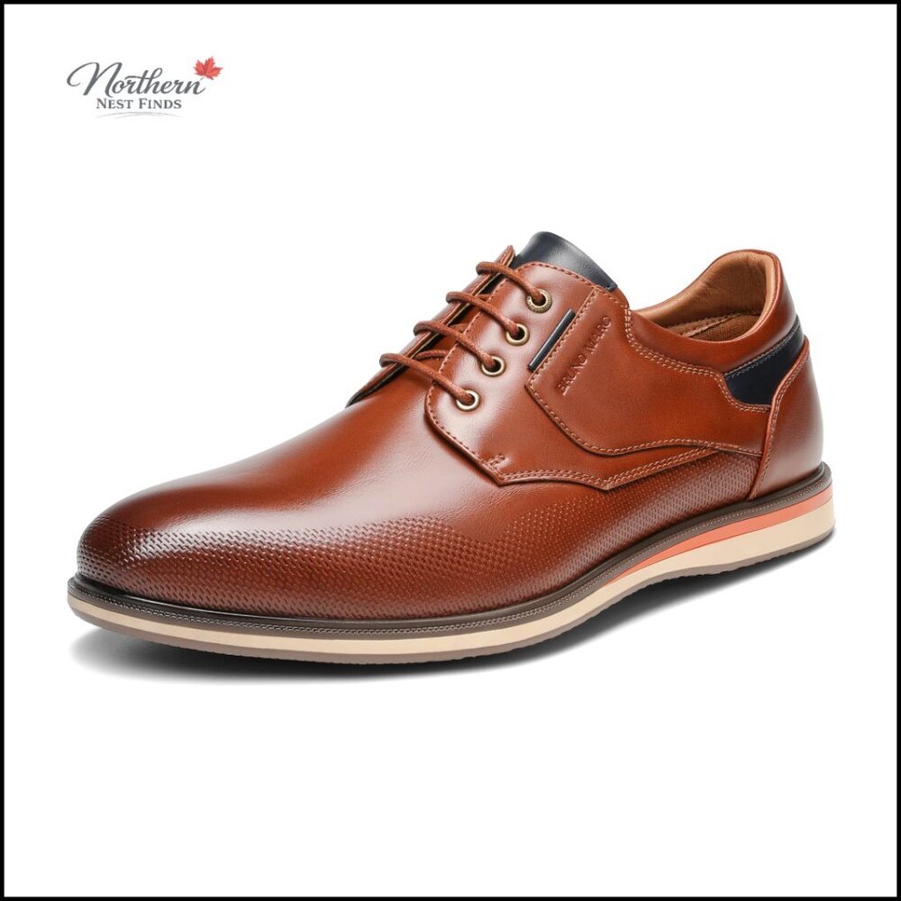 Men's Oxford Dress Shoes, Memory Foam, Business Casual Slip-On - Picture 1 of 7